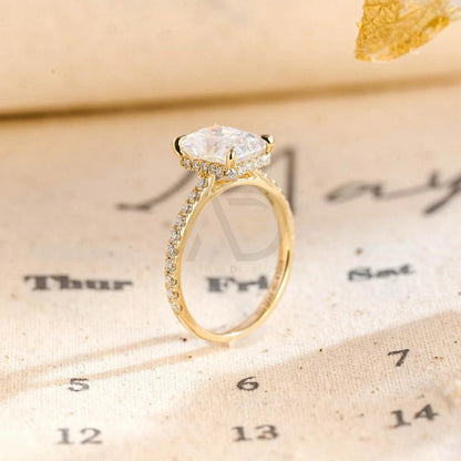 Half pave radiant engagement ring, Radiant moissanite ring, High profile cathedral setting ring, Radiant moissanite wedding ring, Anniversary gold ring, Engagement ring for wife, Radiant cut jewelry, Pave setting ring, Cathedral setting ring, Wedding jewelry for wife, Anniversary ring, Radiant moissanite jewelry, High profile ring, Gold wedding band, Unique anniversary gift