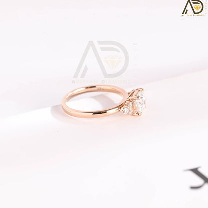 Elegant Gold Side Stone Ring
