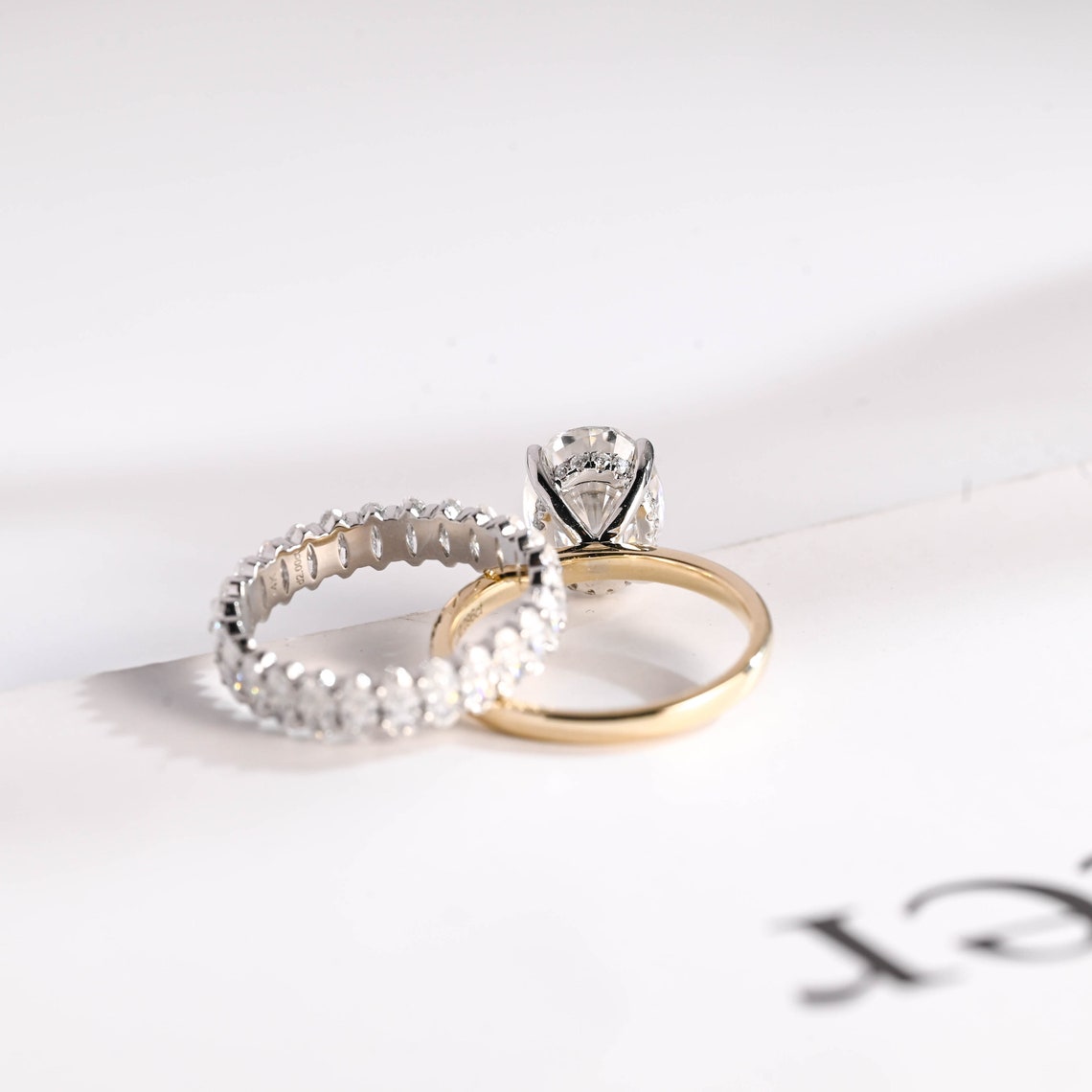 Moissanite wedding ring set