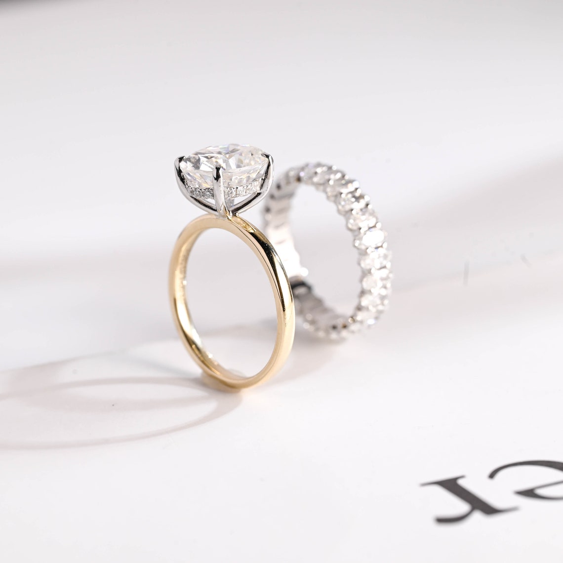 Hidden halo engagement ring