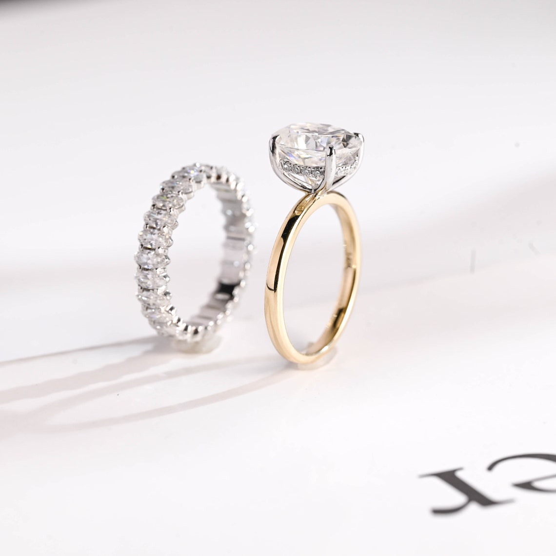 Oval cut moissanite ring