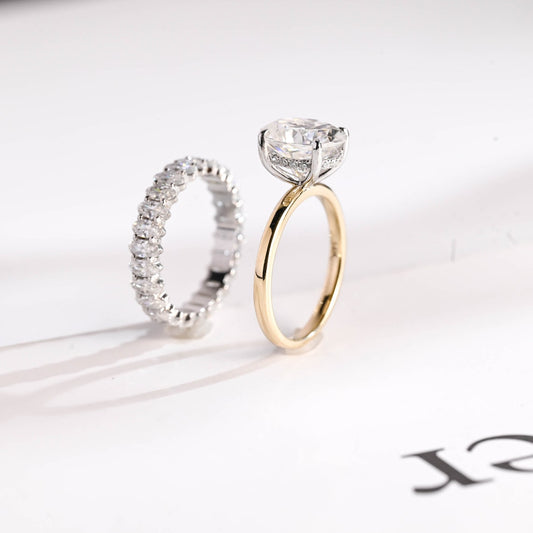 Two tone engagement ring
