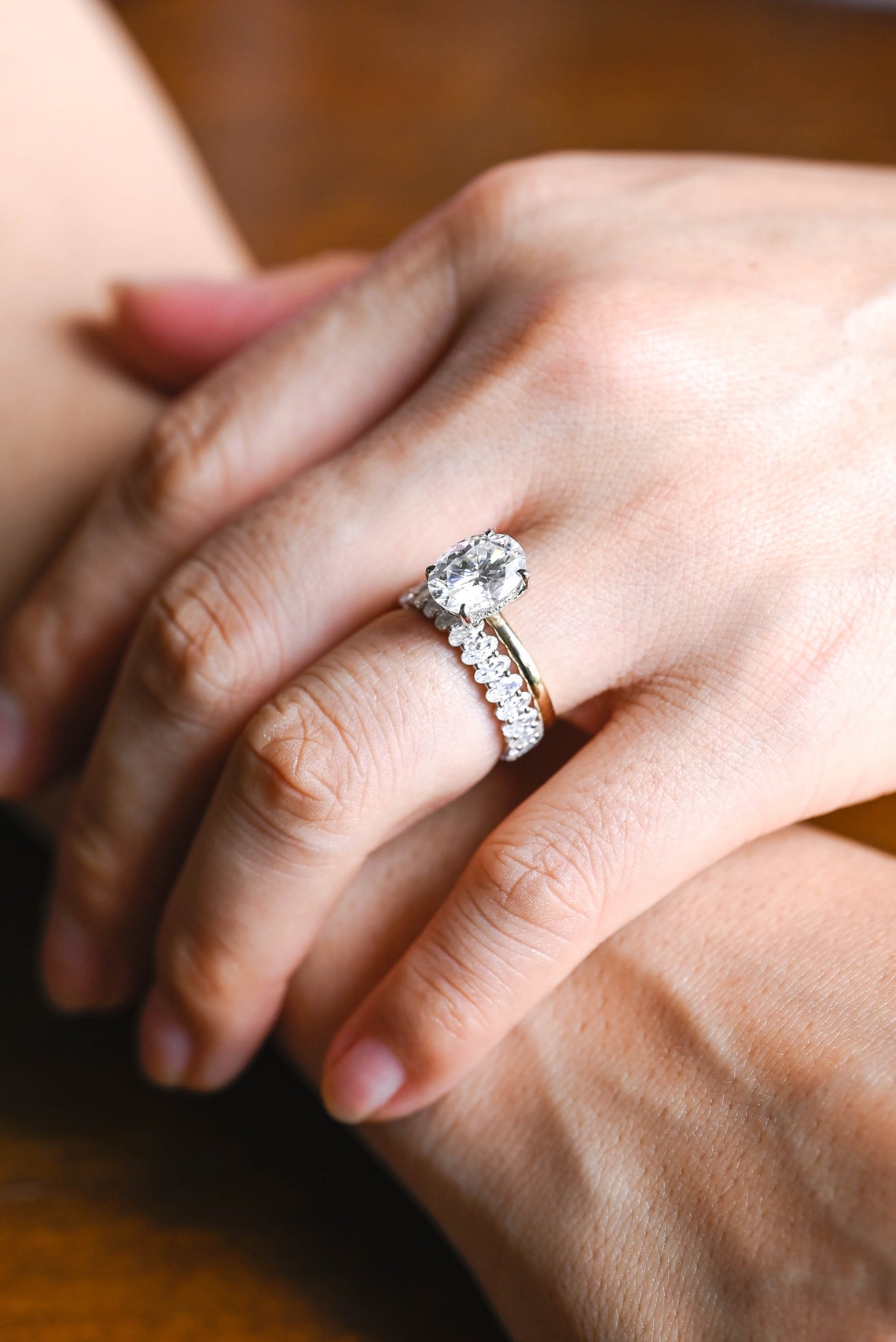 Handcrafted moissanite ring