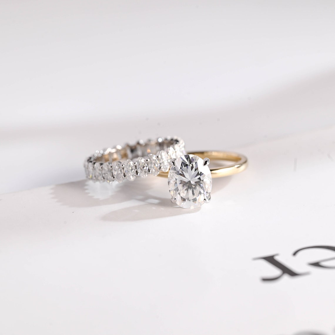 Two tone engagement ring