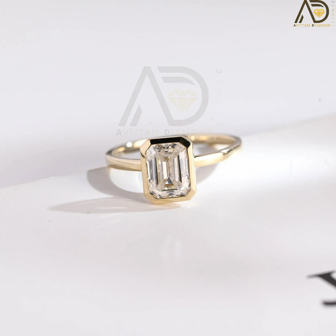 Solid Gold Moissanite Ring
