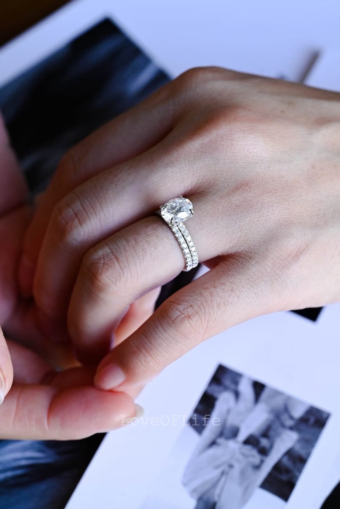 Handmade bridal ring set
