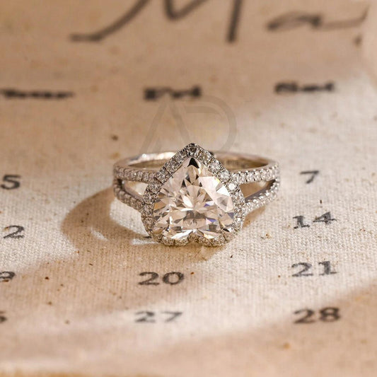  ChatGPT Paved Split Shank Moissanite Engagement Ring, Heart Shaped Wedding Ring, High Profile Bridal Ring, Vintage Style Engagement Ring, Love Anniversary Gift, Women's Moissanite Ring, Customizable Fine Jewelry, Unique Anniversary Gift, Luxurious Symbol of Love, Timeless Elegance, Romantic Anniversary Jewelry