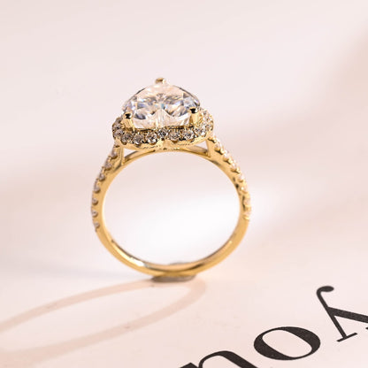 Half eternity pave engagement ring