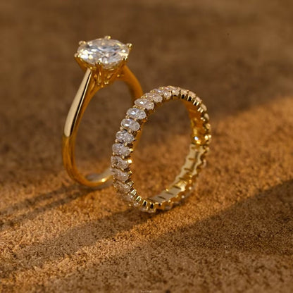 Cathedral shank solitaire ring