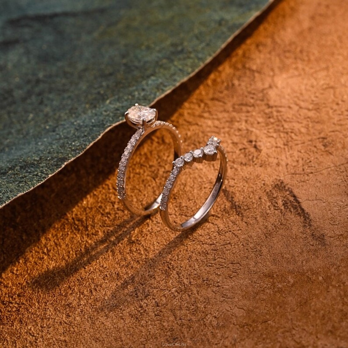 Handcrafted moissanite ring