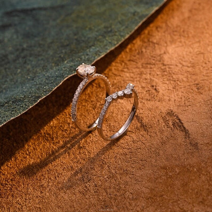 Handcrafted moissanite ring