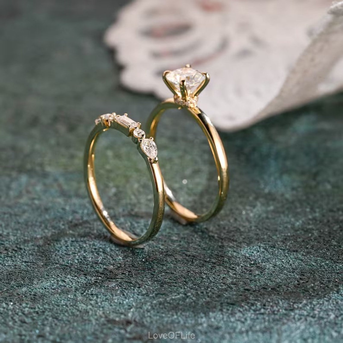 Cushion cut moissanite ring