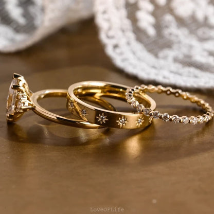 Handmade moissanite solitaire ring