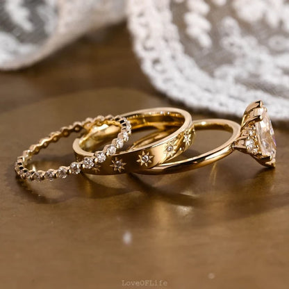 Unique bridal ring set