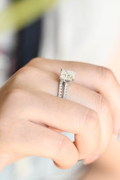 Luxury moissanite jewelry ring set