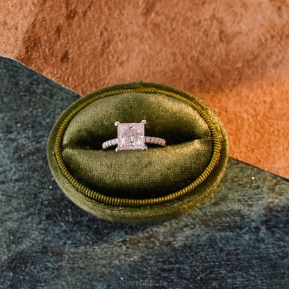 Princess cut moissanite ring