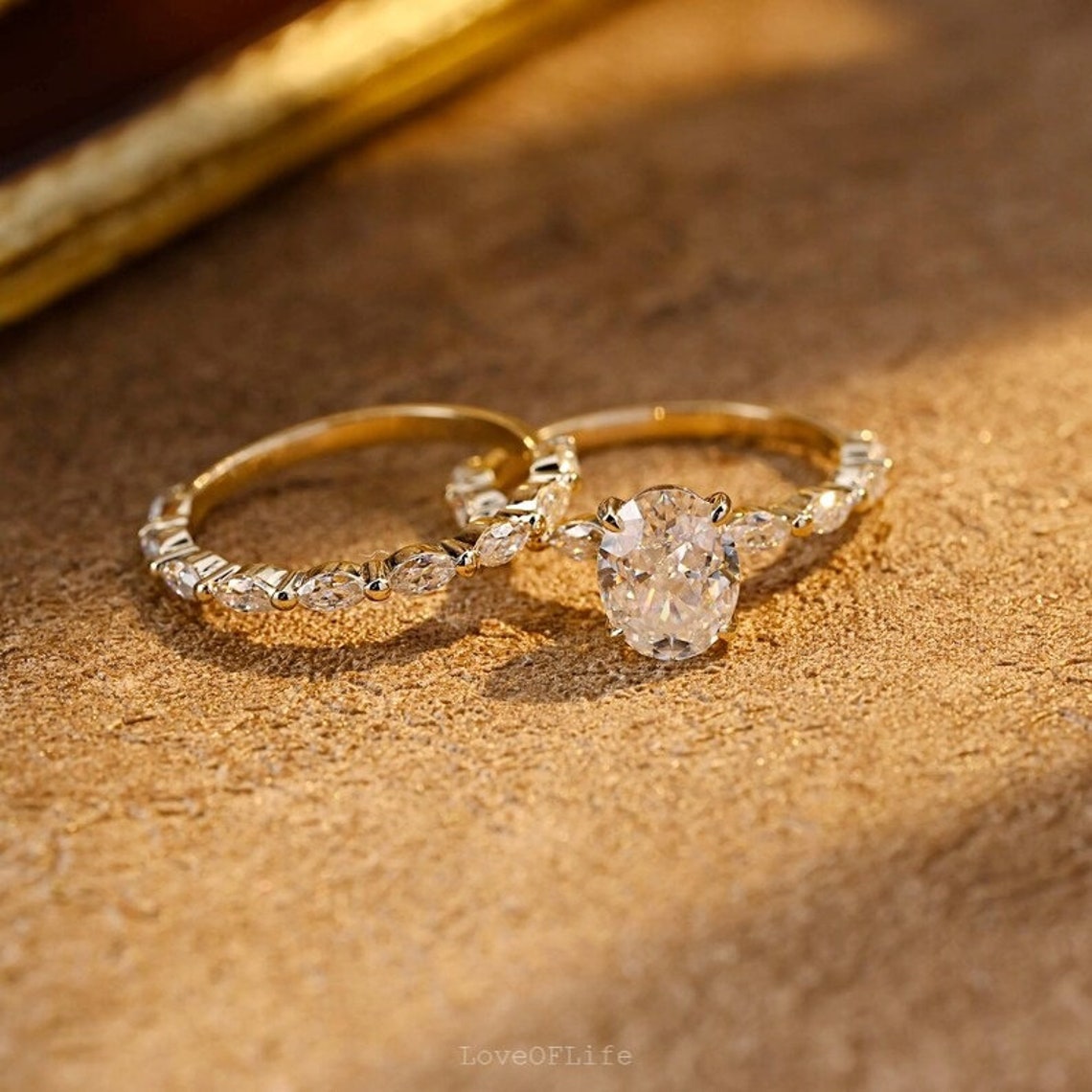 Bridal moissanite ring set 