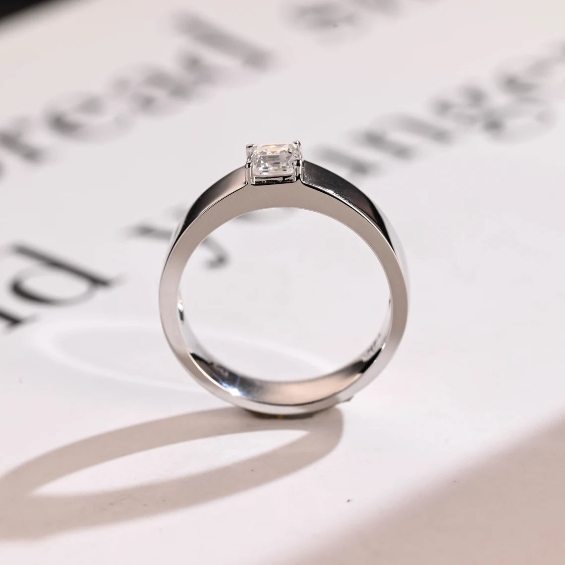 Moissanite engagement band