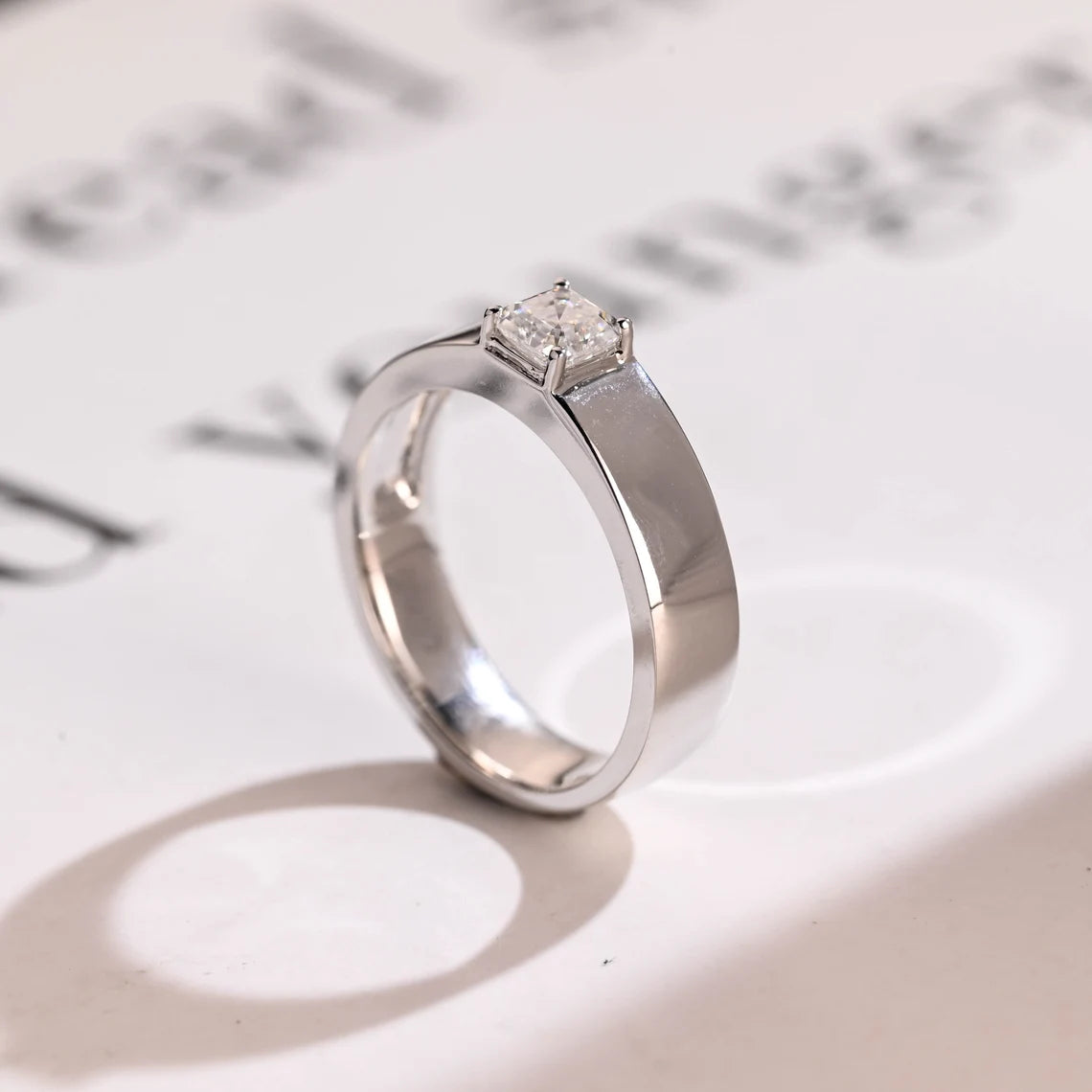 Modern solitaire ring