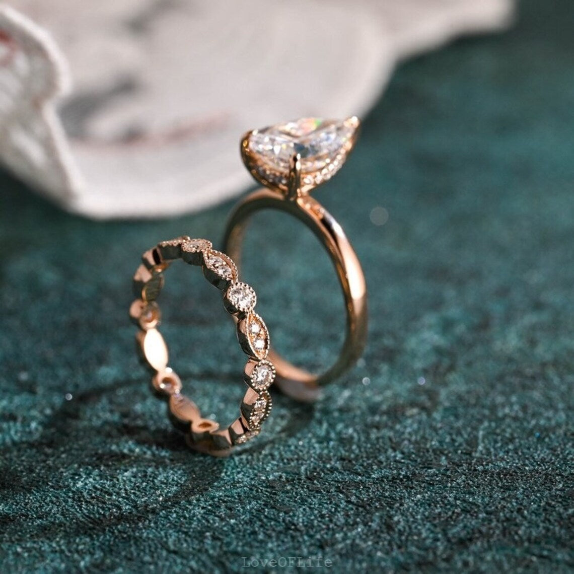 Modern diamond wedding band