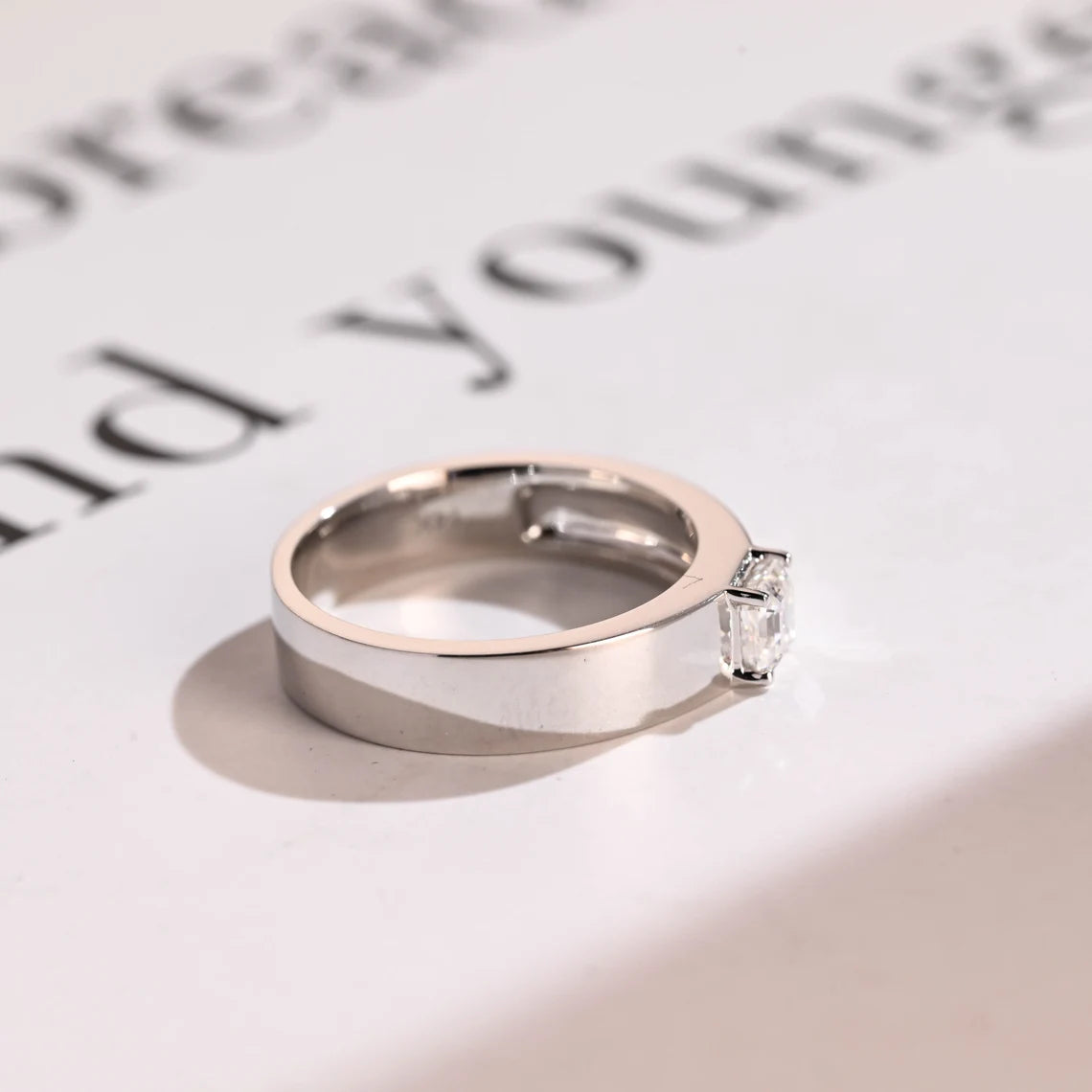 Solid gold engagement ring