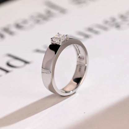 Wide band engagement ring