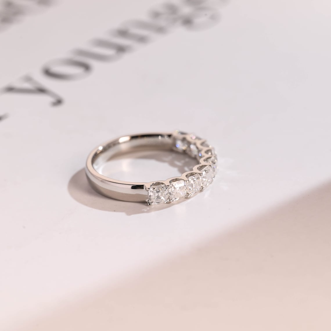 Moissanite anniversary ring