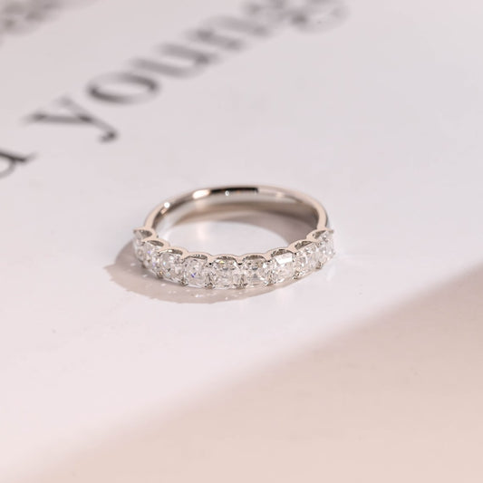 Asscher cut moissanite band