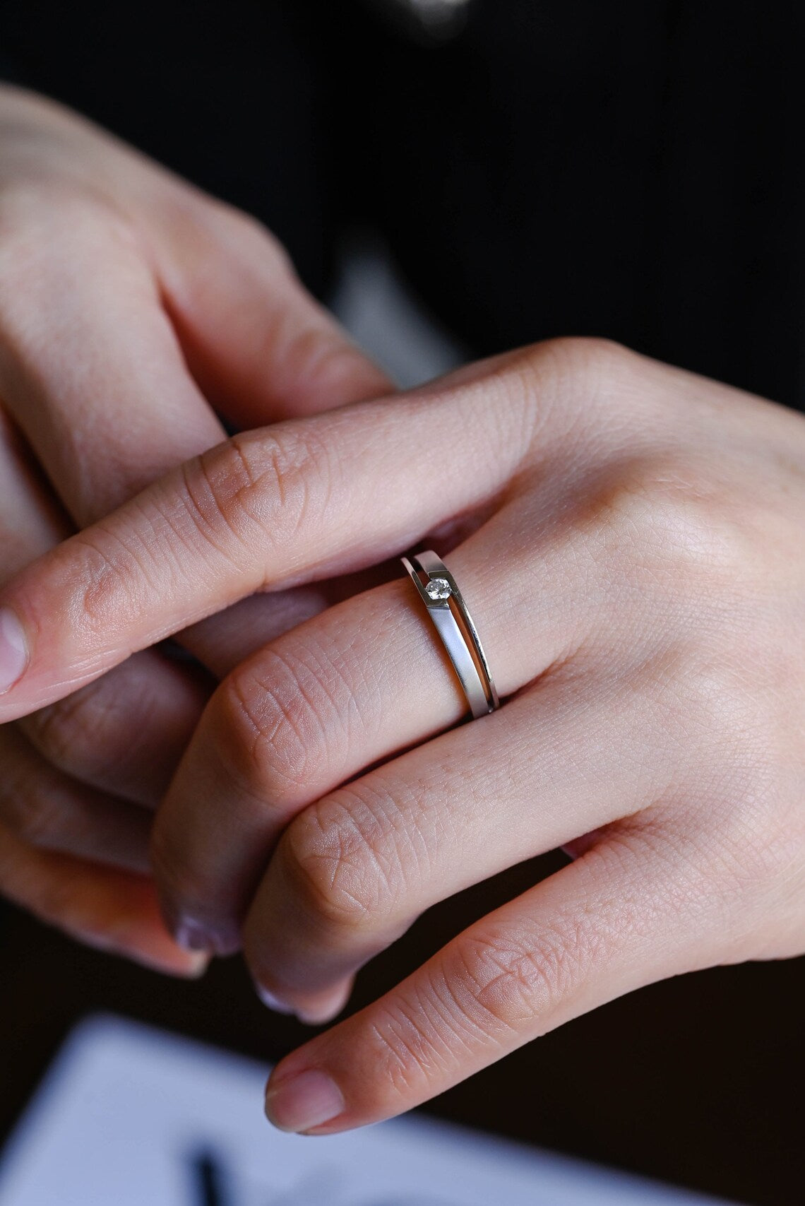 Luxury men’s moissanite band