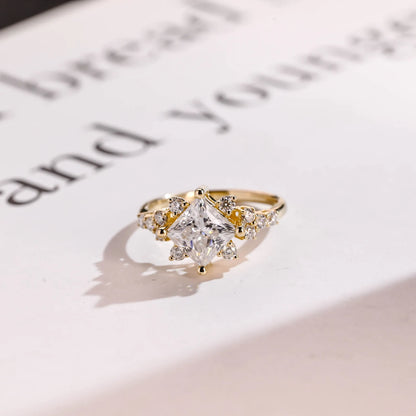 Princess cut moissanite ring
