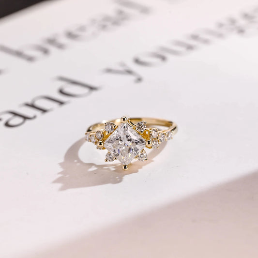 Princess cut moissanite ring