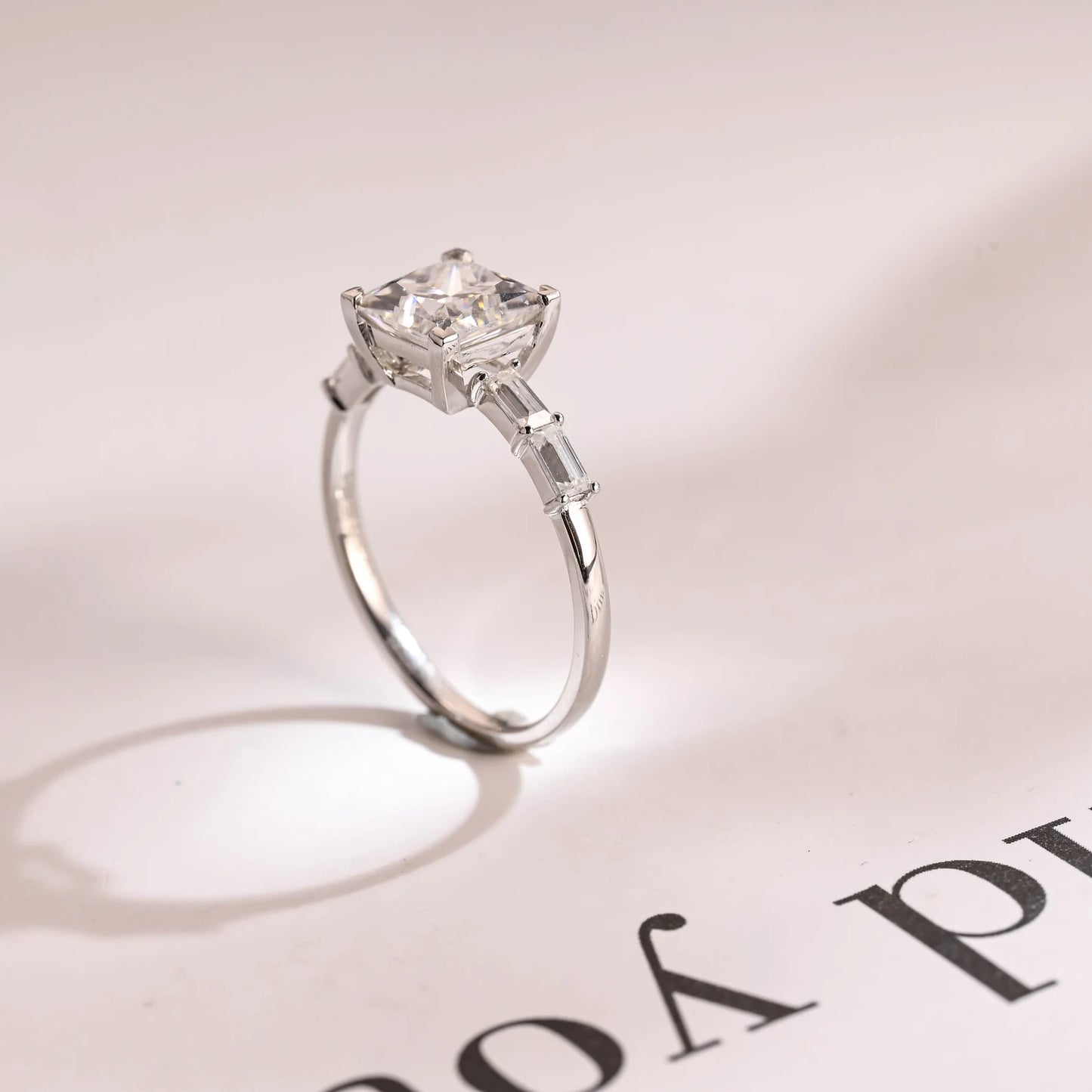 baguette side stone ring