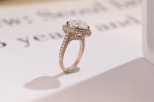 Heart cut moissanite diamond ring