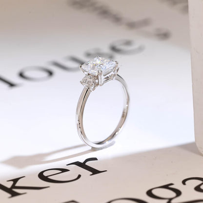 Princess cut moissanite ring