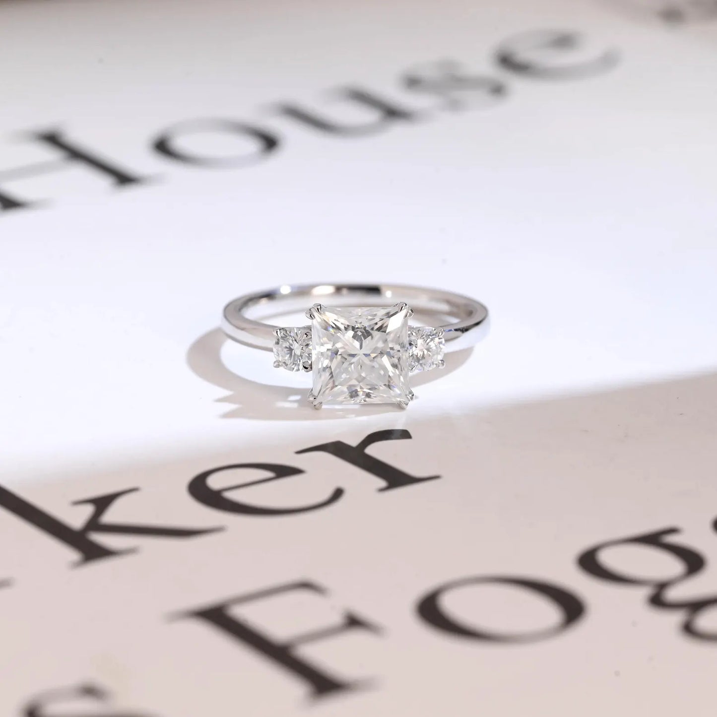 Three stone engagement ring