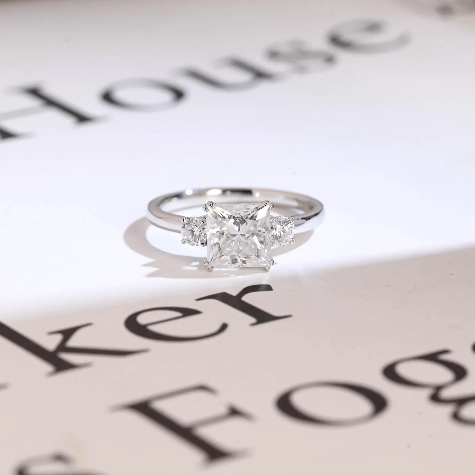 Three stone engagement ring