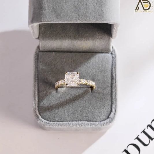 Solid Gold Asscher Cut Ring
