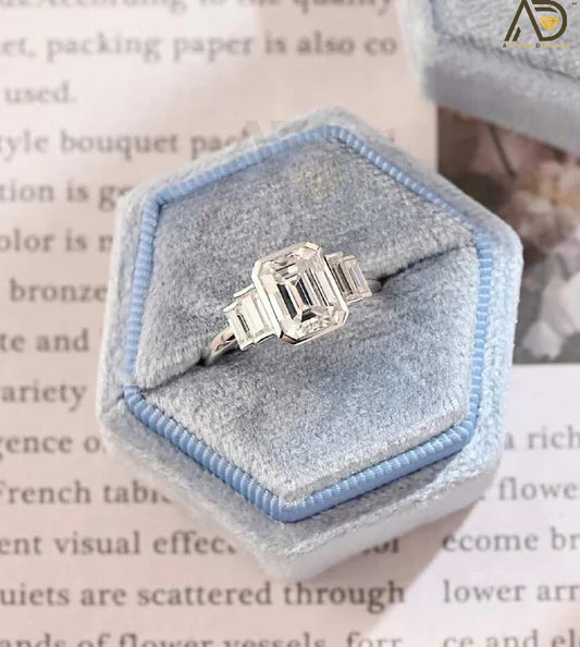 Emerald Cut Moissanite Ring
