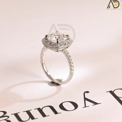 Exquisite Moissanite Halo Ring
