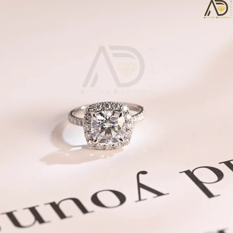 Cushion Cut Moissanite Ring

