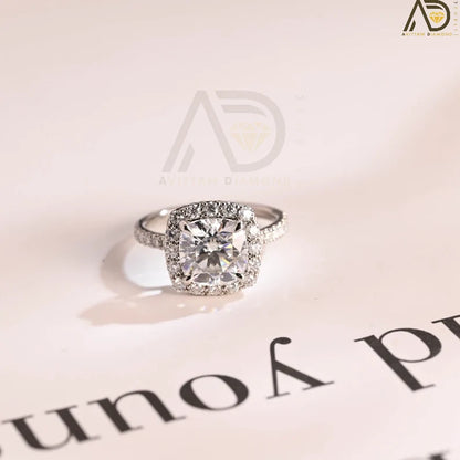 Cushion Cut Moissanite Ring
