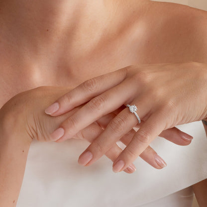 Eternity pave diamond ring