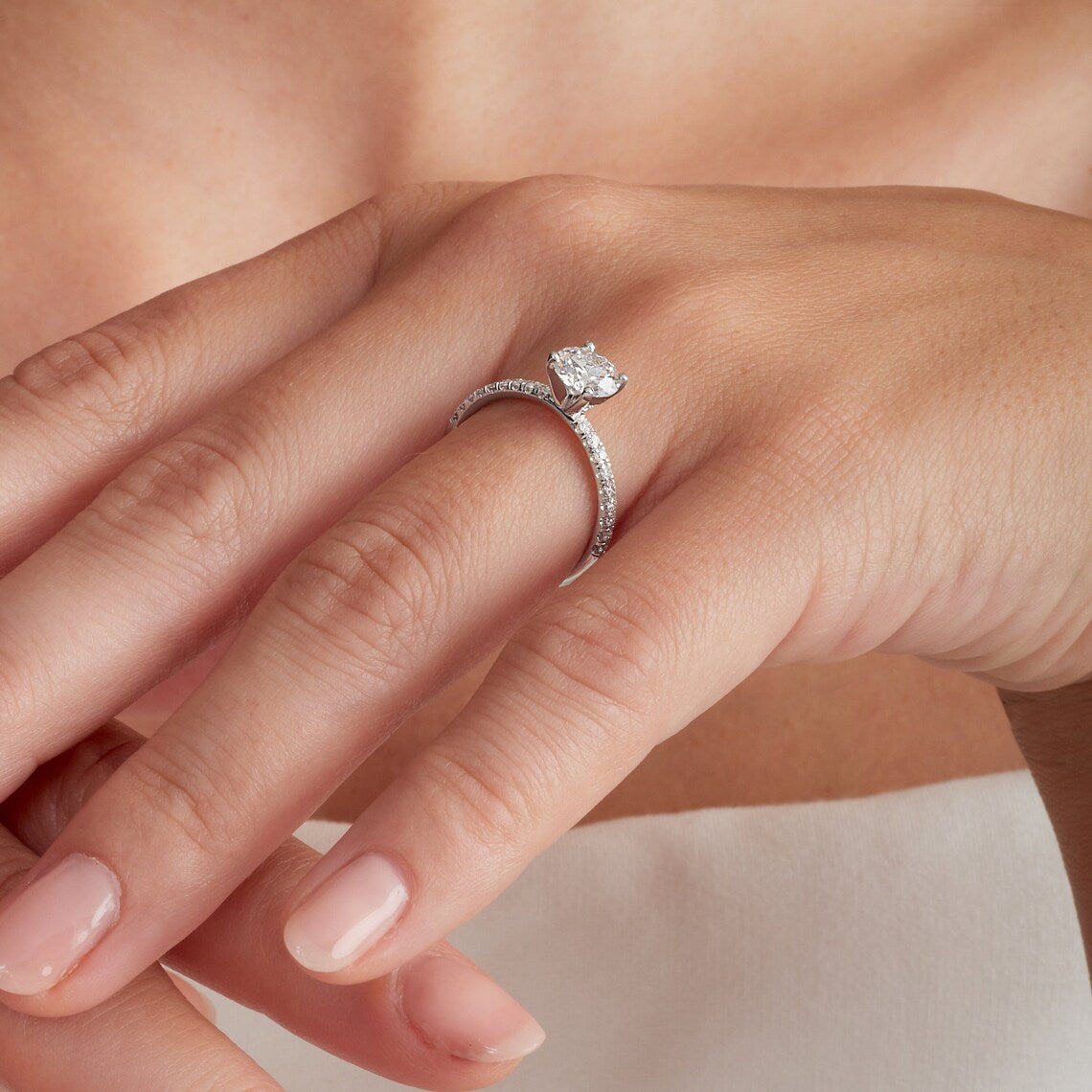 Prong-set solitaire ring