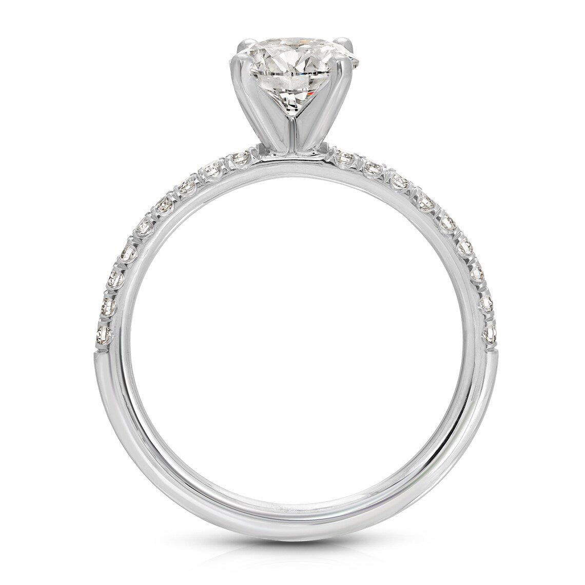 Straight shank solitaire ring