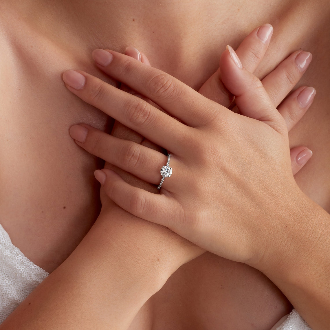 Diamond eternity pave ring