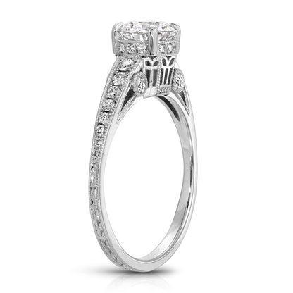 Hidden halo diamond ring