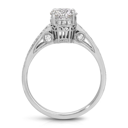 Cathedral shank anniversary ring