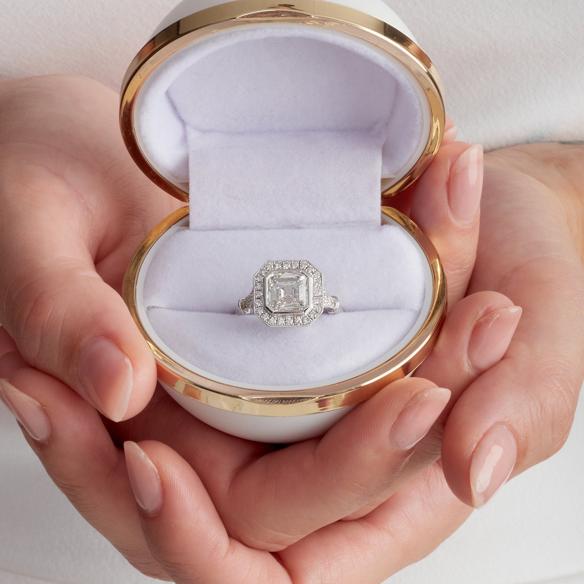 Asscher cut lab grown diamond