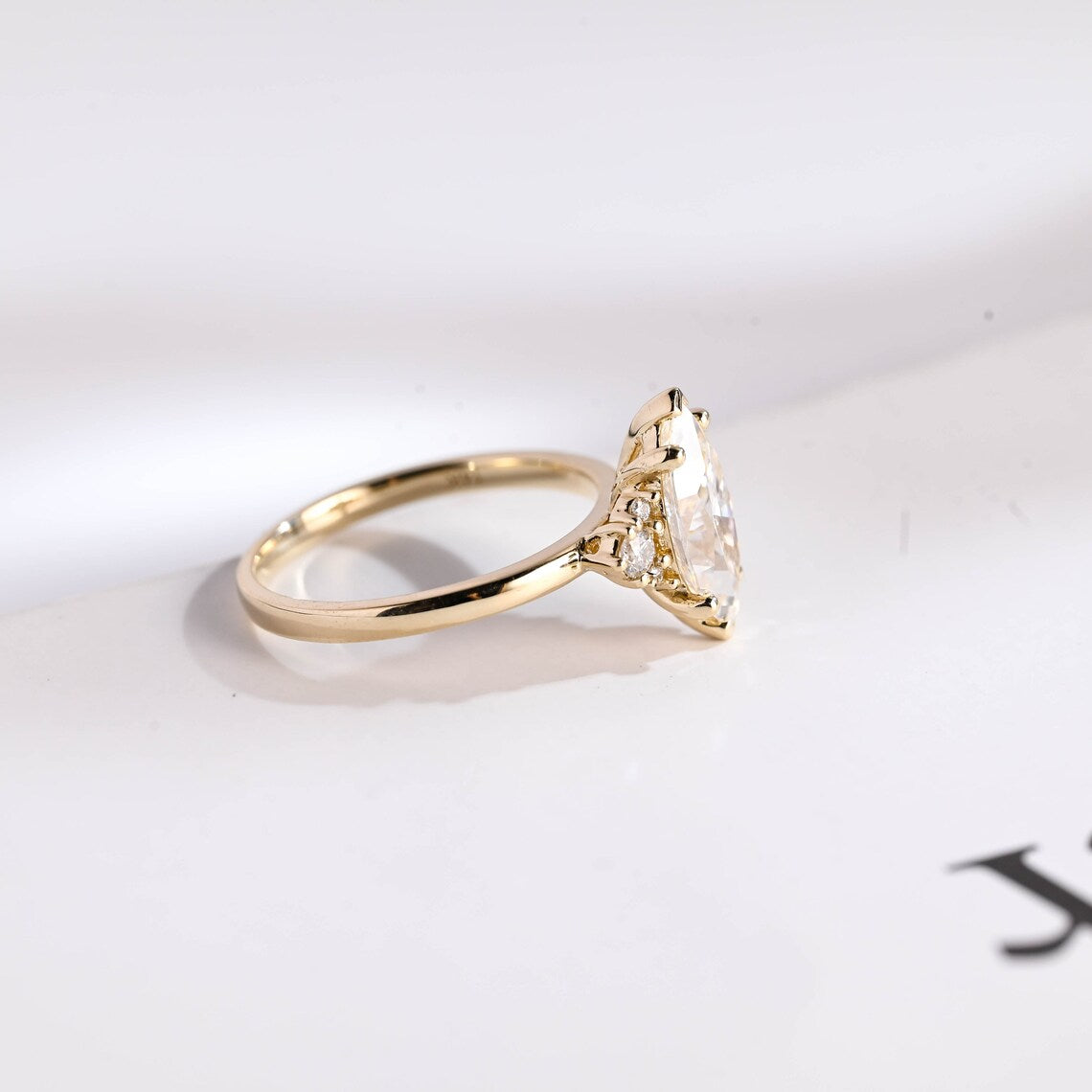 Solid gold engagement ring