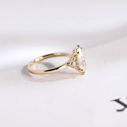 Solid gold engagement ring